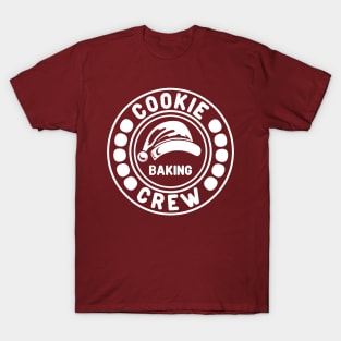 Cookie Baking Crew Santa Hat White Text T-Shirt